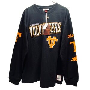 Tennesse Volunteers NCAA Shirt Large Black UT College LS Tee Mitchell & Ness NWT